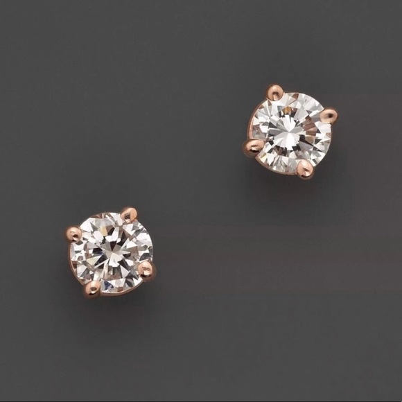 Last pair💥3ct 14k rose gold over .925 SS studs - Picture 3 of 4
